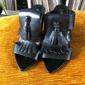 Zara Kiltie Heels Mules